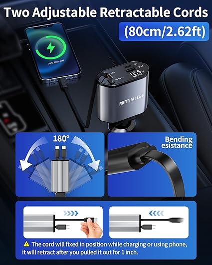 🔌 4 in 1 Retractable Charger | اشحن لحد 4 أجهزة بنفس الوقت